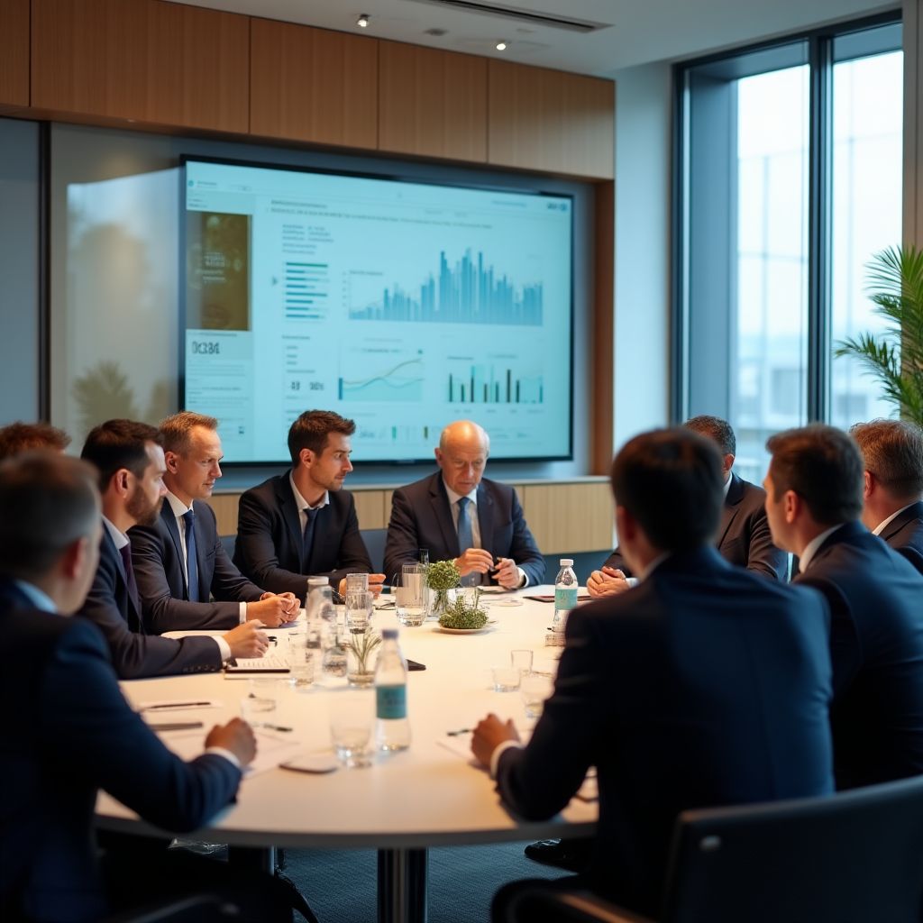 Reunión con clientes internacionales